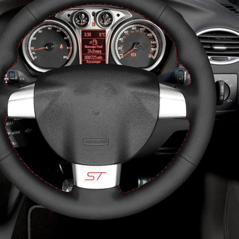 Чехол рулевого колеса автомобиля для Ford Focus ST 2005 2006 2007-2012 RS 2009 2010-2011 вручную сшитая