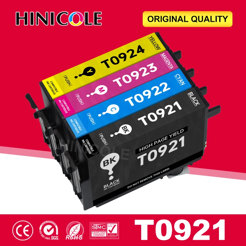 4 шт. картриджи для принтера Epson Stylus T26 T27 TX106 TX109 TX110 TX117 TX119 CX4300 C91 с чипом T0921 92n -