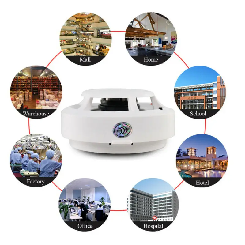 Горячая Распродажа дымовая сигнализация на батарейках датчик пожарной