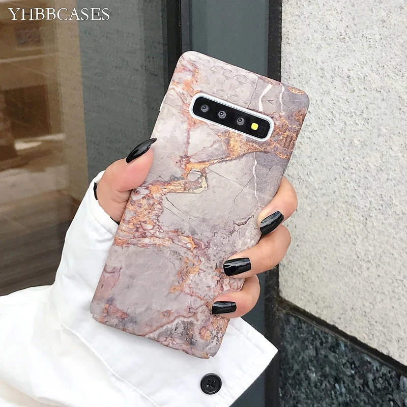 YHBBCASES для Samsung Galaxy S10 S8 S9 Plus Ретро мраморные жесткие поликарбонатные Чехлы Note 10 8 9