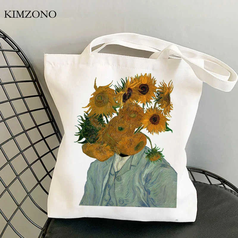 

Van Gogh shopping bag eco grocery recycle bag bolsa bolso tote bag bolsa compra foldable reusable woven sacolas