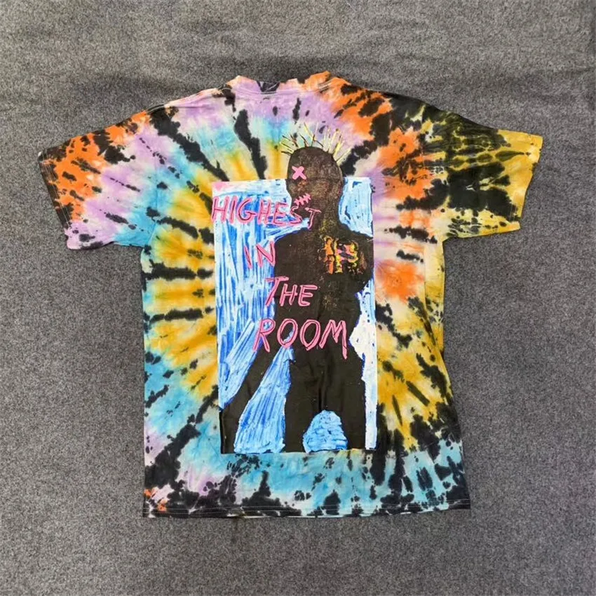 2020ss принтом Трэвиса Скотта кактус Джек высокий в помещении вареный футболка для