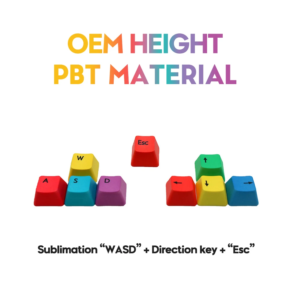 Механическая клавиатура PBT Keycaps OEM Profile RGBY 9 клавиш для Cherry GK61 Anne Pro 2 SK61 PC Gamer - купить