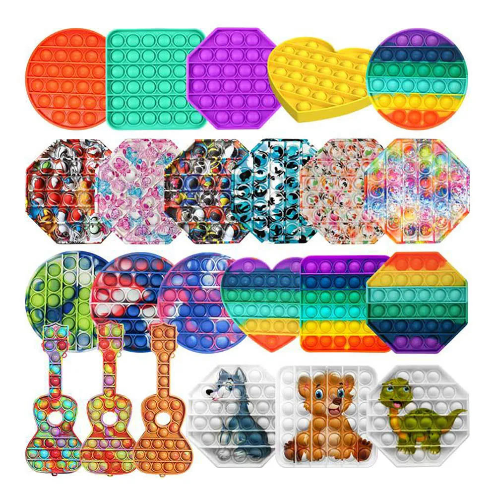 

Desktop Reusable Toys Squeeze Game Push Bubble Fidget Antistress Adult Kids Pop Sensory Autism Stress Reliever Educational tools