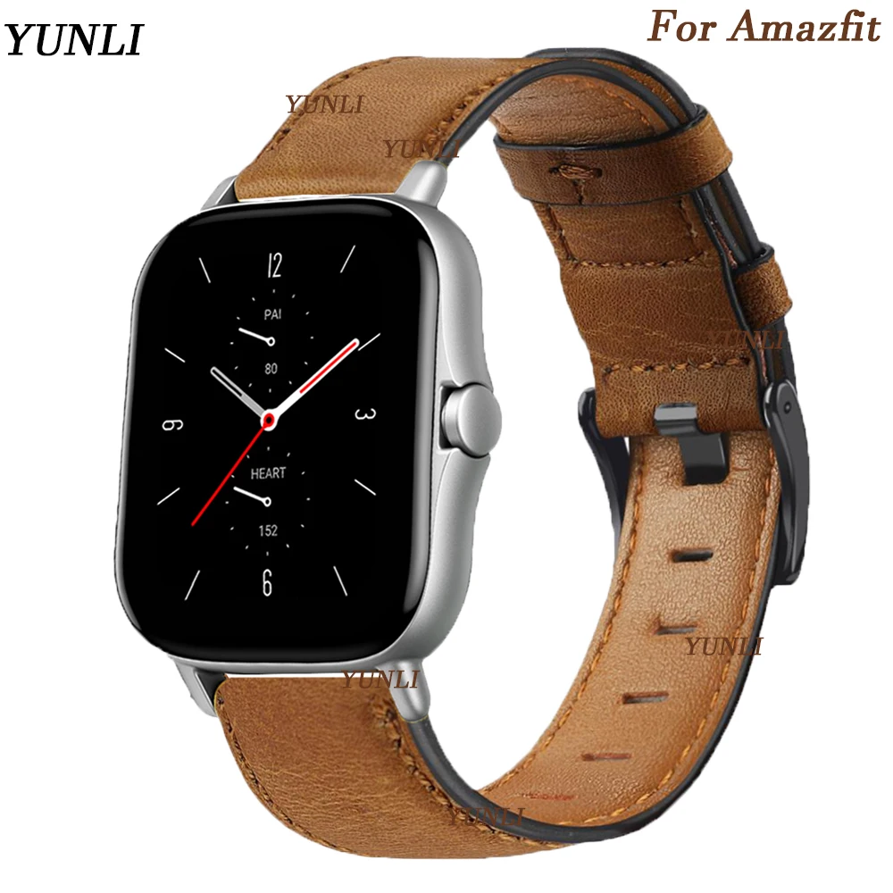 

22mm watch band for xiaomi Amazfit Pace/Stratos 2 2S /gtr 47mm Genuine Leather watchband smart correa amazfit Stratos 3 straps