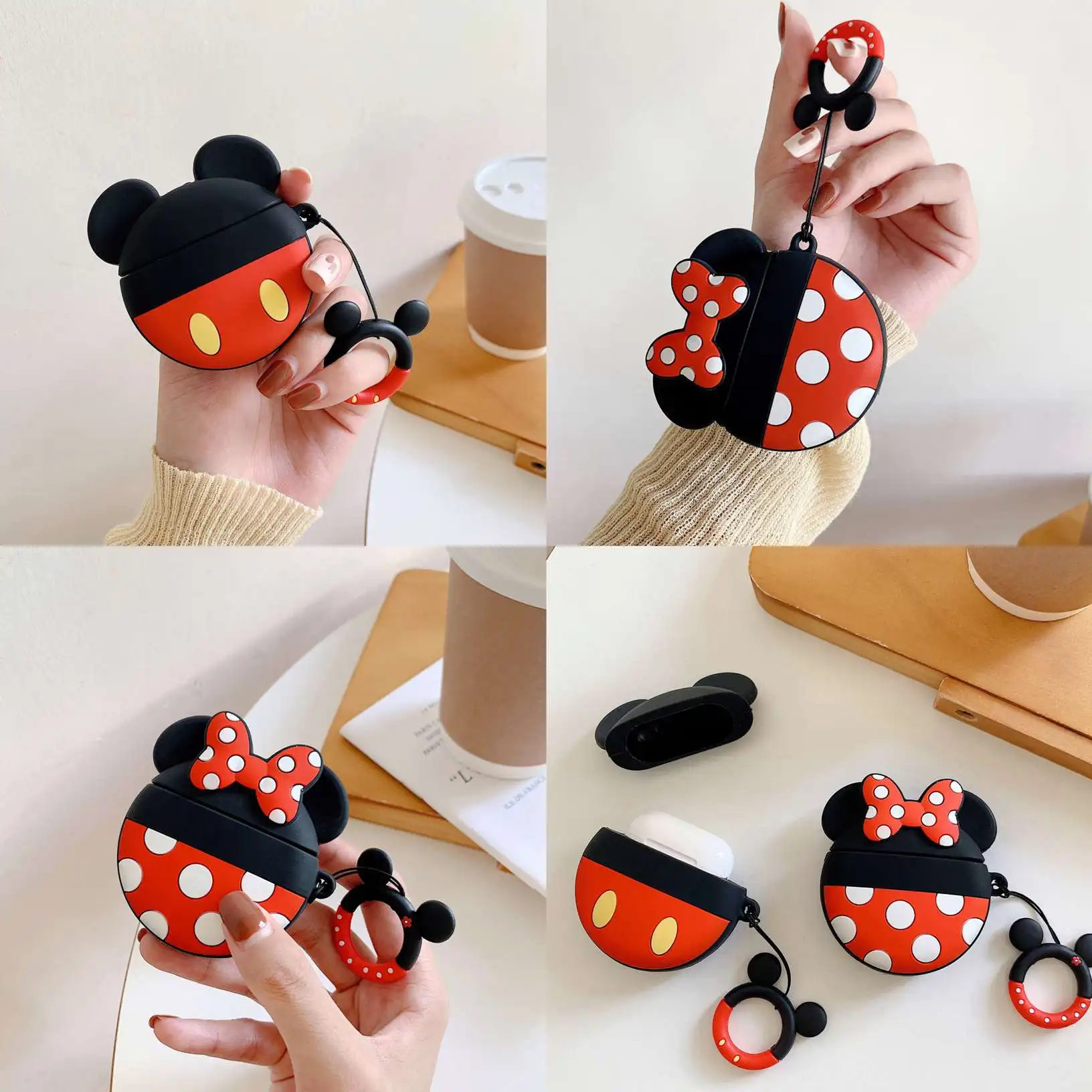 Силиконовый чехол для AirPods, чехол с милым мультяшным 3D рисунком, защитный чехол для беспроводных наушников, чехол для Air pods 2, чехол для наушников
