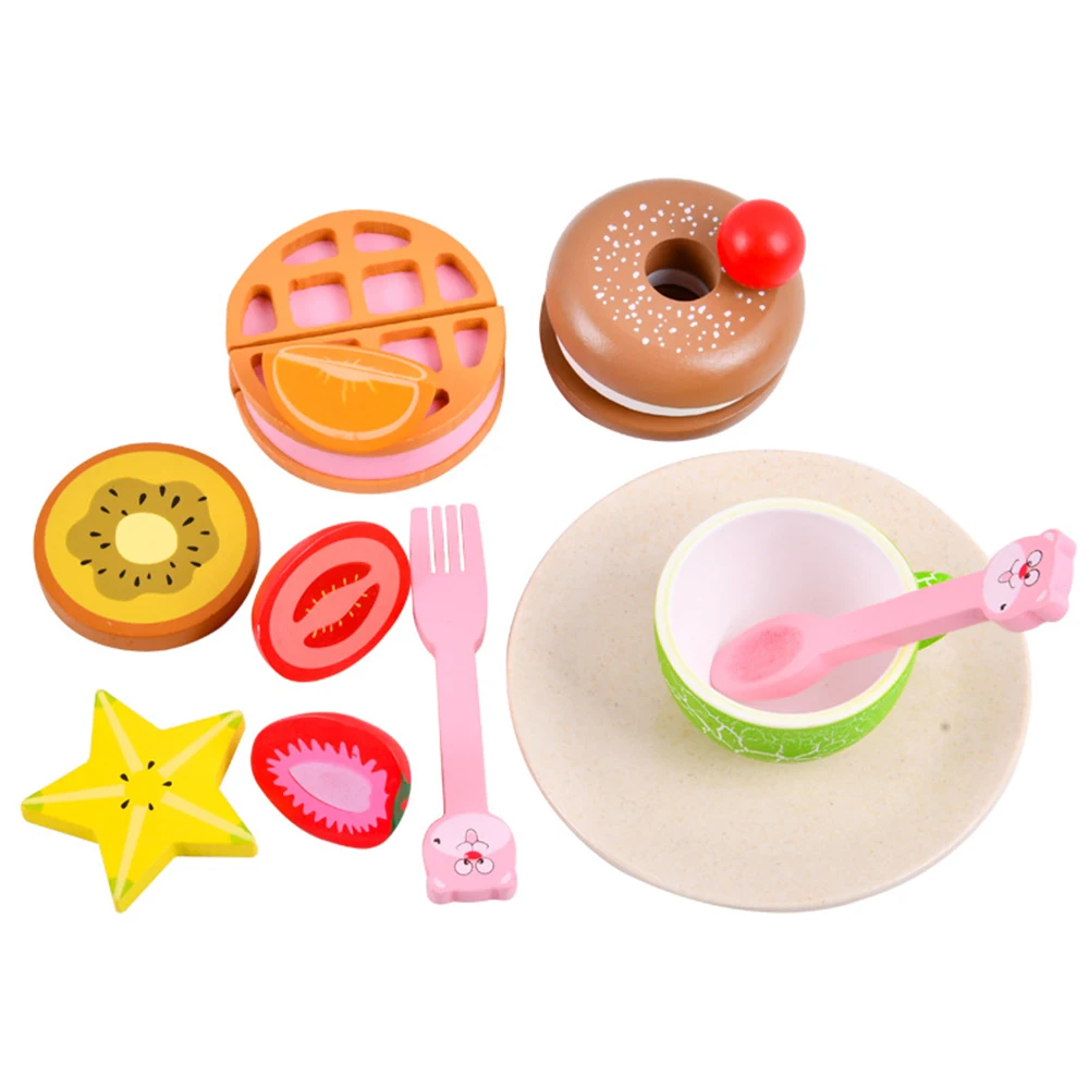 Детская имитация игрушки деревянный чайный набор для послеобеденного чая изысканный чайник и маленькая чаша Детские деревянные игрушки Мо...