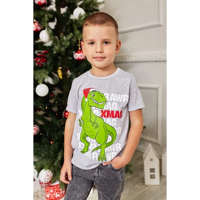 Футболка детская Kaftan Дино р36 рост 134-140 серый 4293867 |