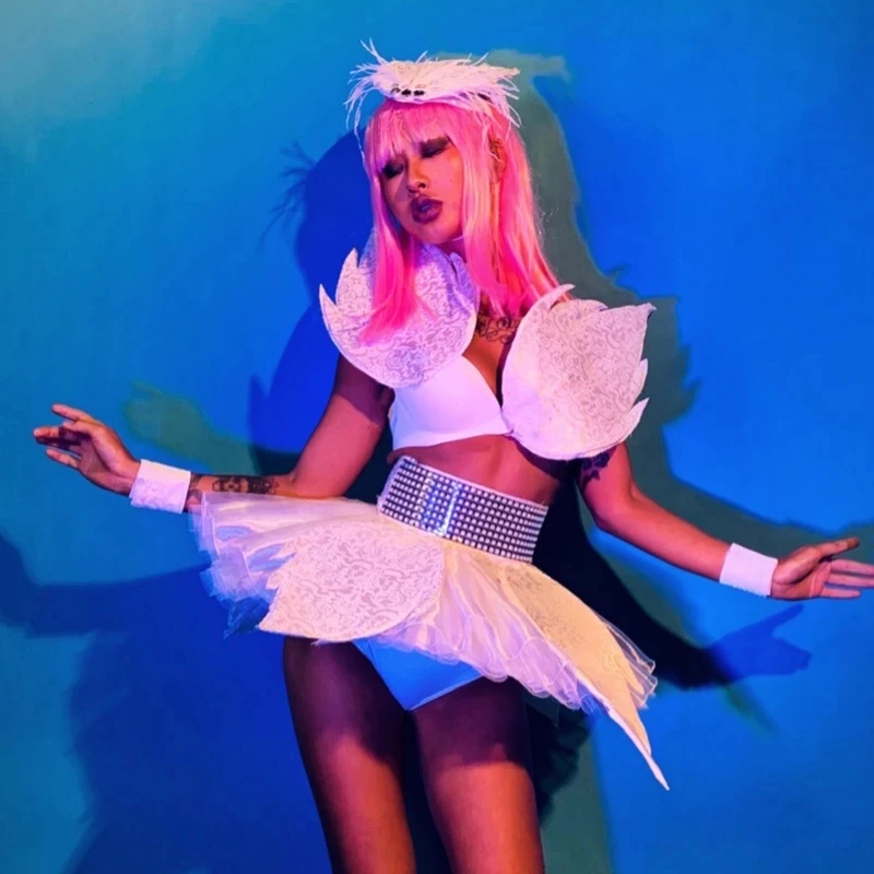 Сценический наряд бар волшебный светодиодный костюм листьев женский вечернее