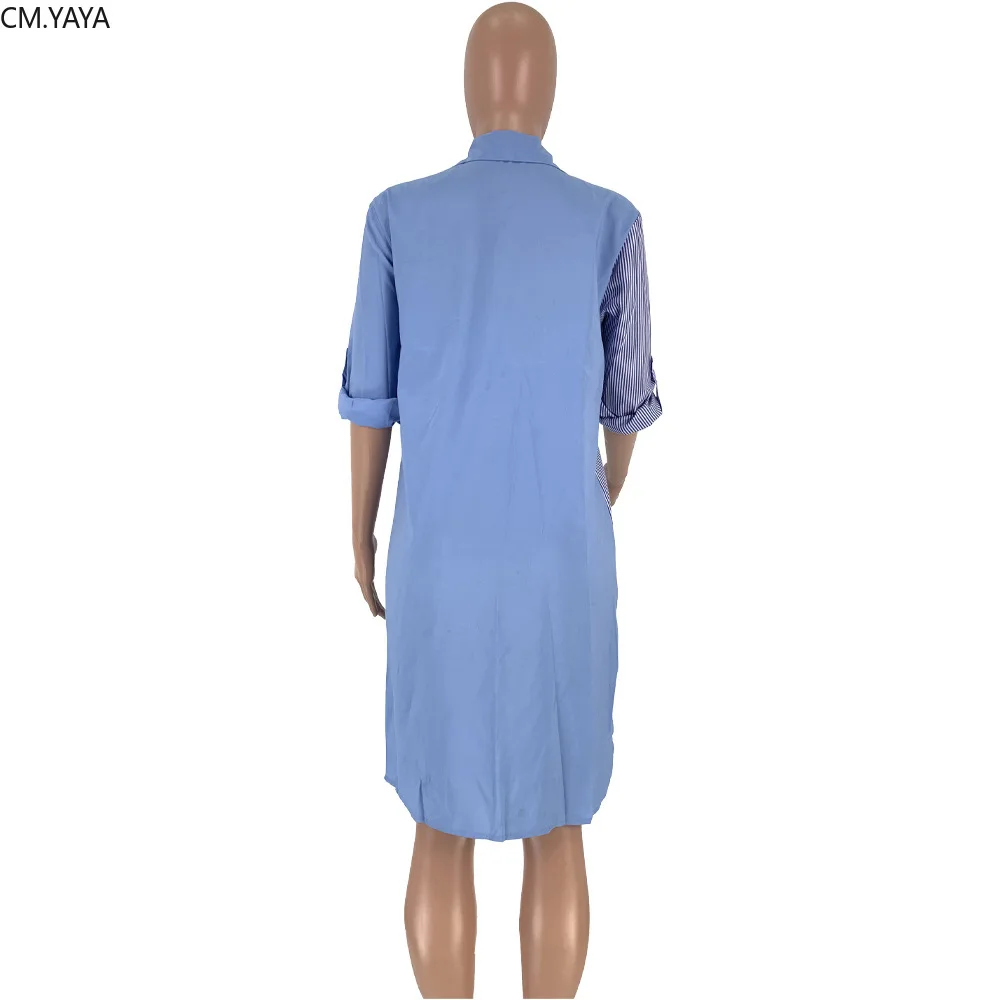 2019 Осенняя Женская Облегающая рубашка в полоску с длинным рукавом и пуговицами