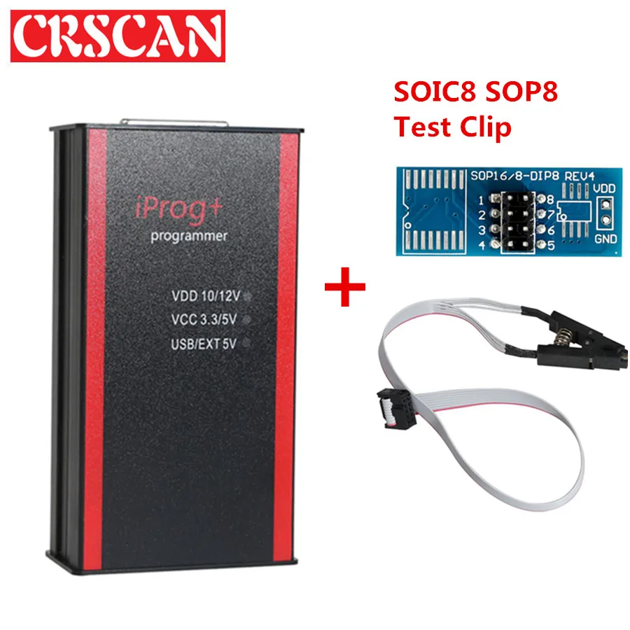 with test clip Iprog+ Iprog Pro программист поддержка IMMO+ коррекция пробега+ сброс подушки безопасности до года Замена Carprog Full Digiprog II - Цвет: with test clip