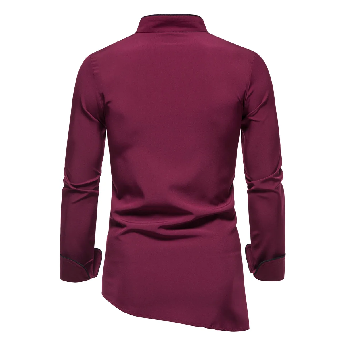2022 spring and autumn new men's long-sleeved shirts fashion stand-up collar diagonal buttons shirts business casual shirts