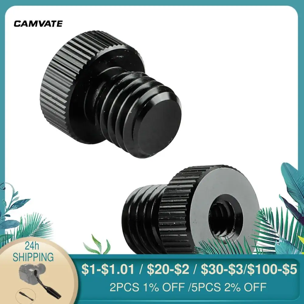 

CAMVATE 2 Pieces 15mm Rod Plug M12 Male To 1/4"-20 Female Screw Adapter For Standard M12 Inner Threaded 15mm Rod Connecting New