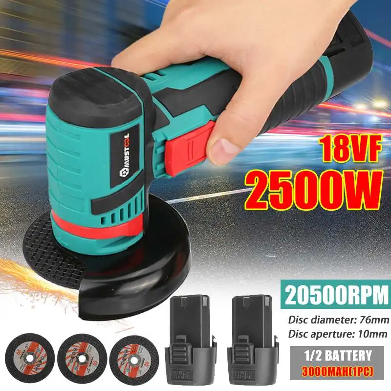 

20500RPM 2500W Mini Brushless Angle Grinder Cordless Polishing Grinding Machine With 18VF Battery Electric Cutting Power Tools