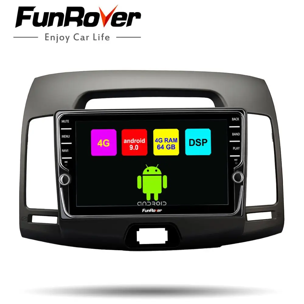 Funrover 4G RAM android9.0 автомобильный dvd плеер для Hyundai Elantra Avante 2007 2011 8 ядер 2 din