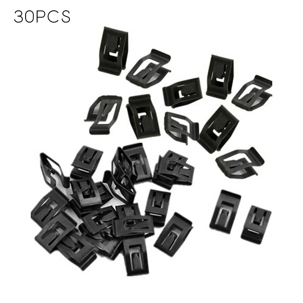 

30pcs Car Dashboard Console U-type Metal Clip CD Panel Retainer Clips Automobile Instrument Panel Snap Clip Fastener