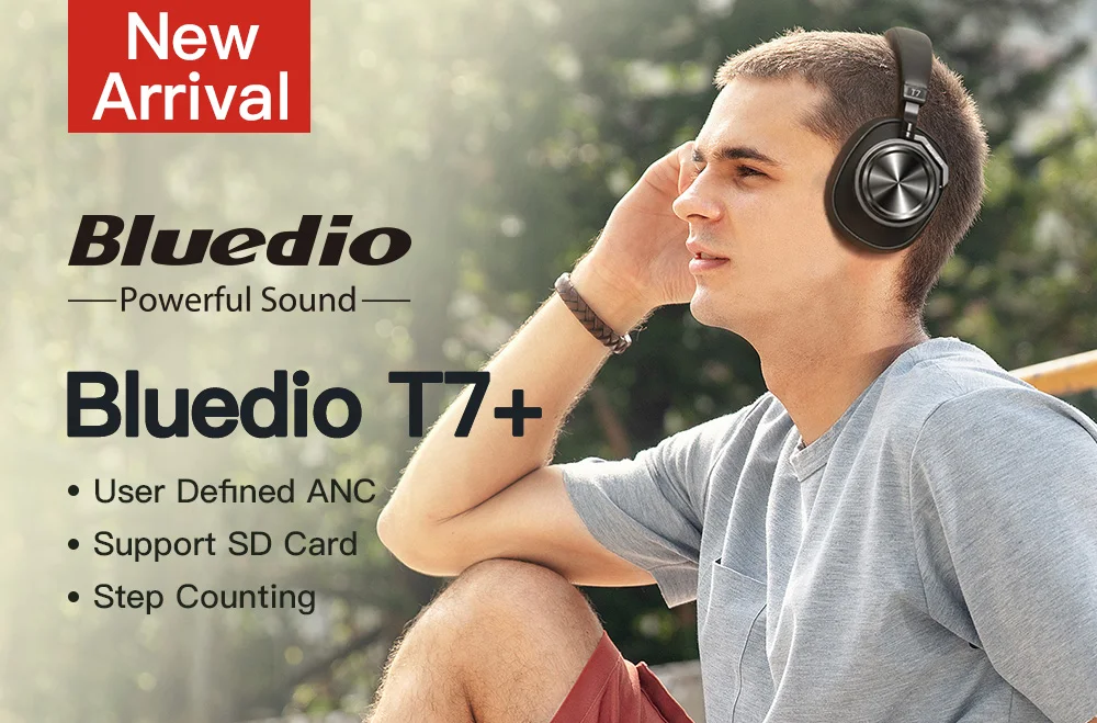 Беспроводные наушники Bluedio T7 PLUS с функцией шумоподавления для телефонов и музыки