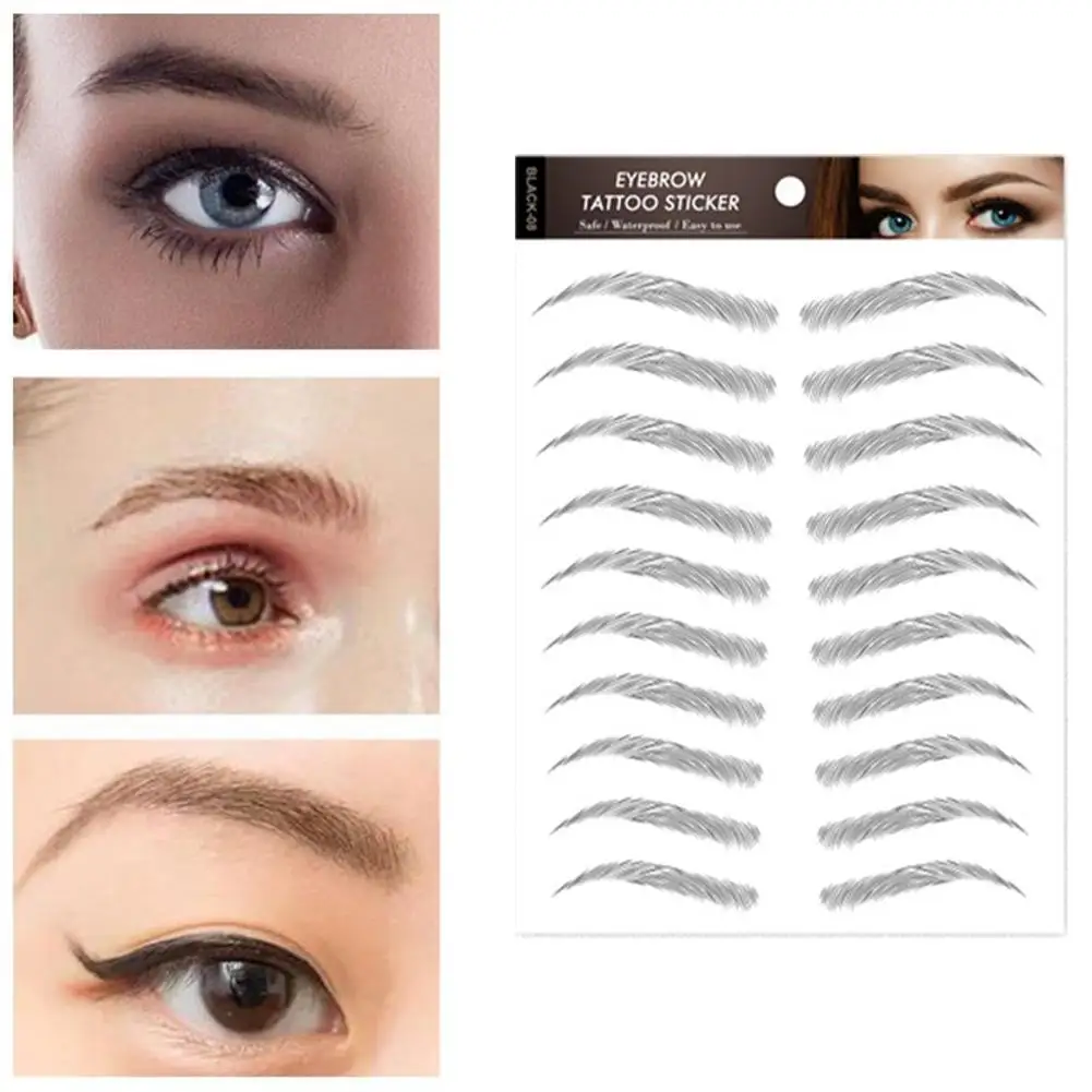 

6D Eyebrow Sticker Bionic Tattoo Stickers Water Transfer Waterproof Long Lasting Embroidery Tattoo Sticker Eyebrow Makeup Supply