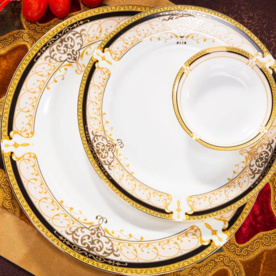 Набор керамических тарелок Jingdezhen с 60 головками посуда миска для риса тарелка