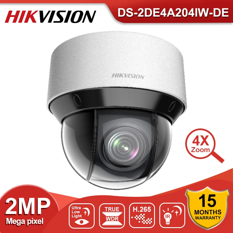 

IP-камера Hikvision, 2 МП, 4-кратный зум, PTZ