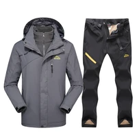 2021 ski suit men women winter warm jacket pants sets outdoor waterproof windbreak snow snowboard fleece 3 in 1 jackets trousers
