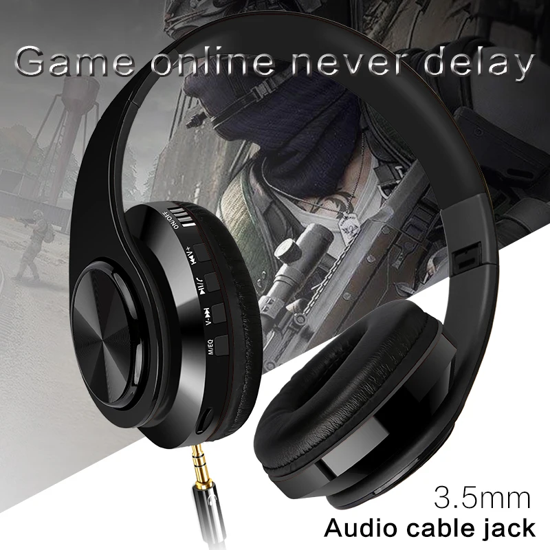 

Headphone bluetooth headset Jogging HiFi wireless noise canceling sports Audio headset gamer earbuds with cable and microphone