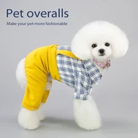 pet clothing dog clothes teddy new gentleman overalls dog clothes for small dogs dog costumes yellow jumpsuit pet supplies