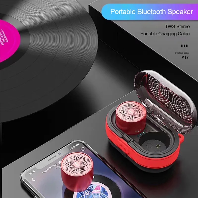 Мини V17 TWS портативный динамик s беспроводной 5 0 синий зуб металлический магнитный