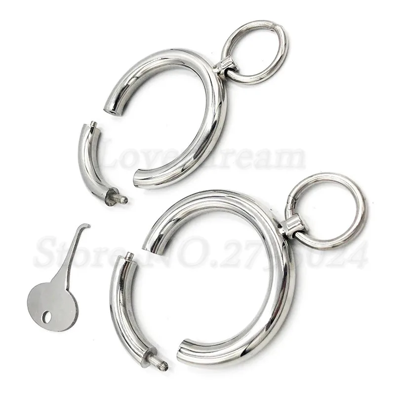 Взрослые игры Нержавеющая сталь с круглой горловиной наручники c вырезом в