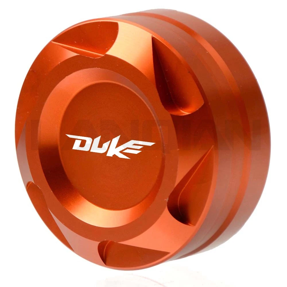 Orange Duke LOGO Высокое качество CNC аксессуары для мотоциклов Задняя Тормозная жидкость Крышка Резервуара Крышка для KTM DUKE 125 duke 200 Duke 390 ALLYears - Цвет: Orange Duke LOGO