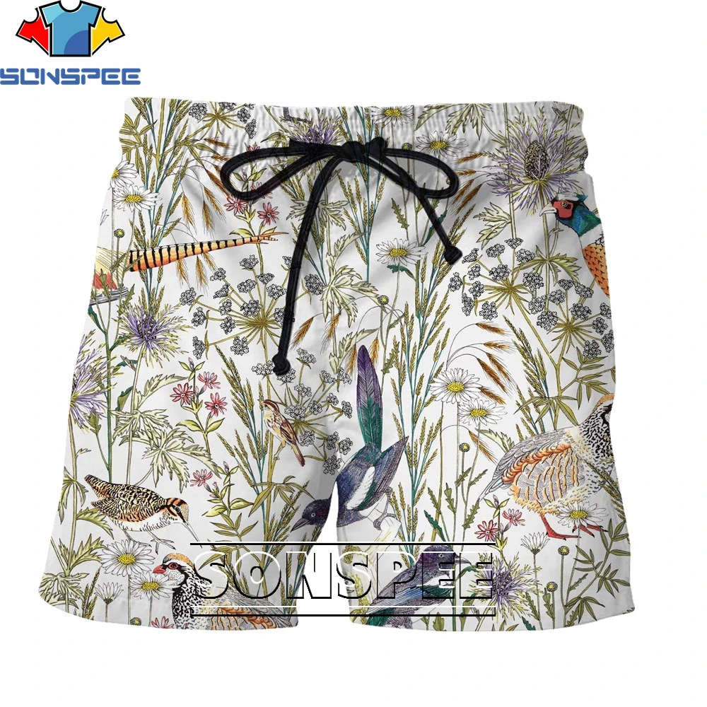 

LIASOSO fashion casual 2021 new cool camouflage shorts African new style forest flowers and birds loose shorts