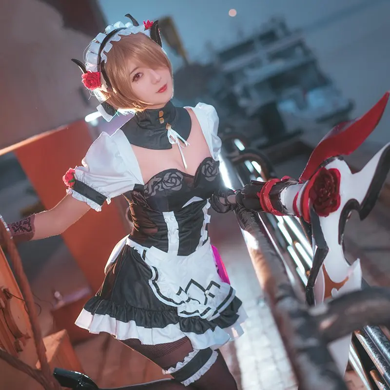 Игра Honkai Impact 3 Rita Rossweisse костюм для косплея Валькирия Черная роза платье служанки Хэллоуин костюмы женщин