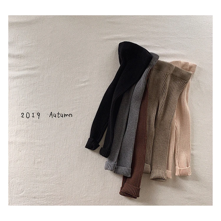 2019 г. Однотонные трикотажные штаны для девочек Детские хлопковые узкие брюки