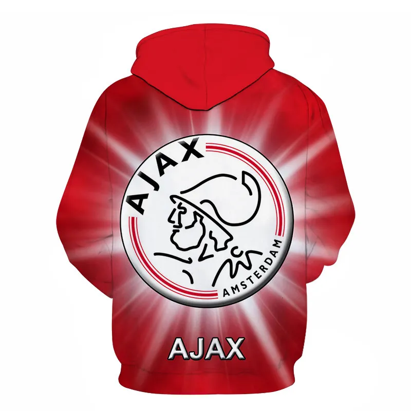 Мужская толстовка с капюшоном Ajax Повседневный пуловер 3D принтом в стиле хип-хоп