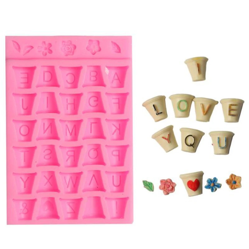 

Flowerpot Cup Silicone Mold Resin Kitchen Baking Tool DIY Chocolate Cake Bread Dessert Candy Fondant Moulds Decoration AD252