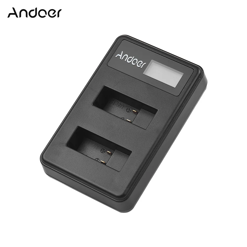 Andoer ЖК дисплей 2 GOPRO5 двойной Батарея Зарядное устройство Камера зарядки USB Вход