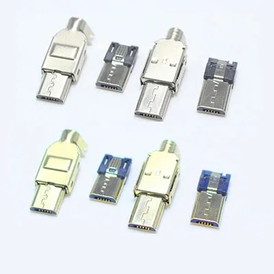 

Партиями по 5 комплектов Micro USB 5PIN сварки Тип Мужской Разъем Зарядное устройство 5P USB хвост разъем зарядки 3 в 1 золото/Никель покрытием Запчас...