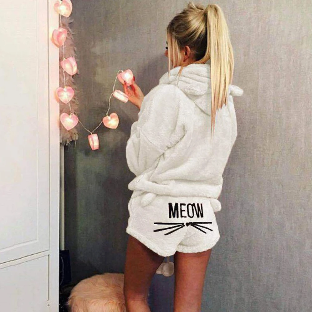 Женские Фланелевые пижамы зимние пижамные комплекты розовые милые Мультяшные с