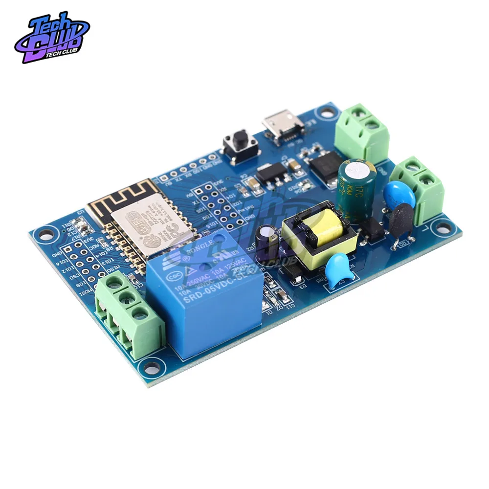 AC 220V DC 12V ESP8266 WIFI одиночный релейный модуль esp8266 ESP 12F AC/DC UART макетная плата с