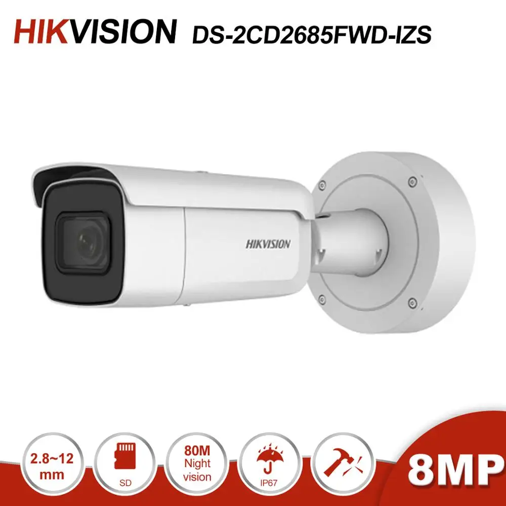 Hikvision DS-2CD2685FWD-IZS 8MP Bullet POE ip-камера сетевая CCTV камера с переменным фокусным расстоянием моторизованный CCTV видео наблюдение H.265