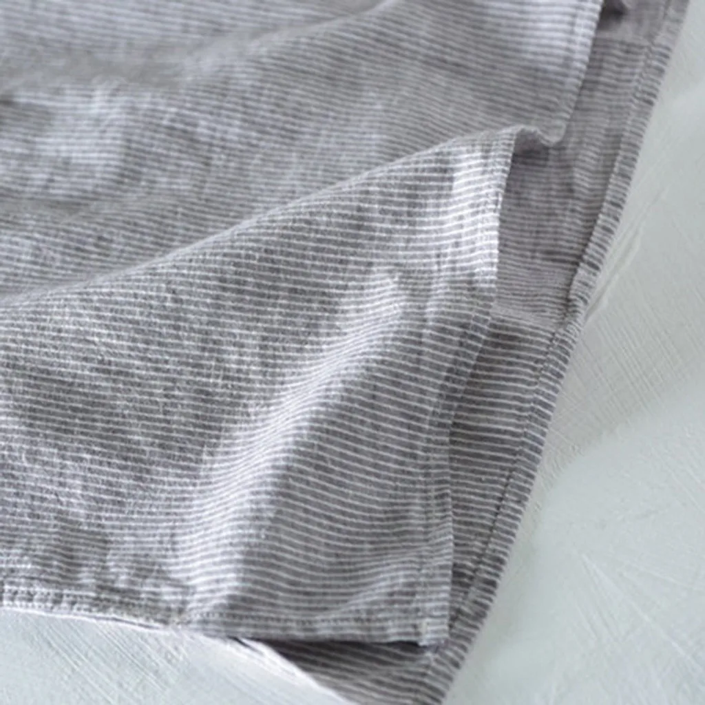 

Shirt Men Blouse Summer Fashion Casual Home Pure Color Button Linen Solid Half Sleeve Retro Shirts Tops Blouse