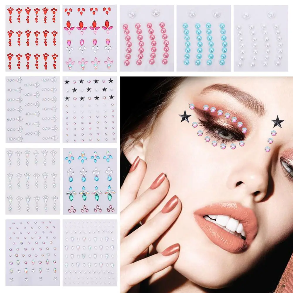 

Fashion Eyes And Face Nail Art DIY Body Crystal Eyeshadow Sticker Makeup Tattoo Stickers