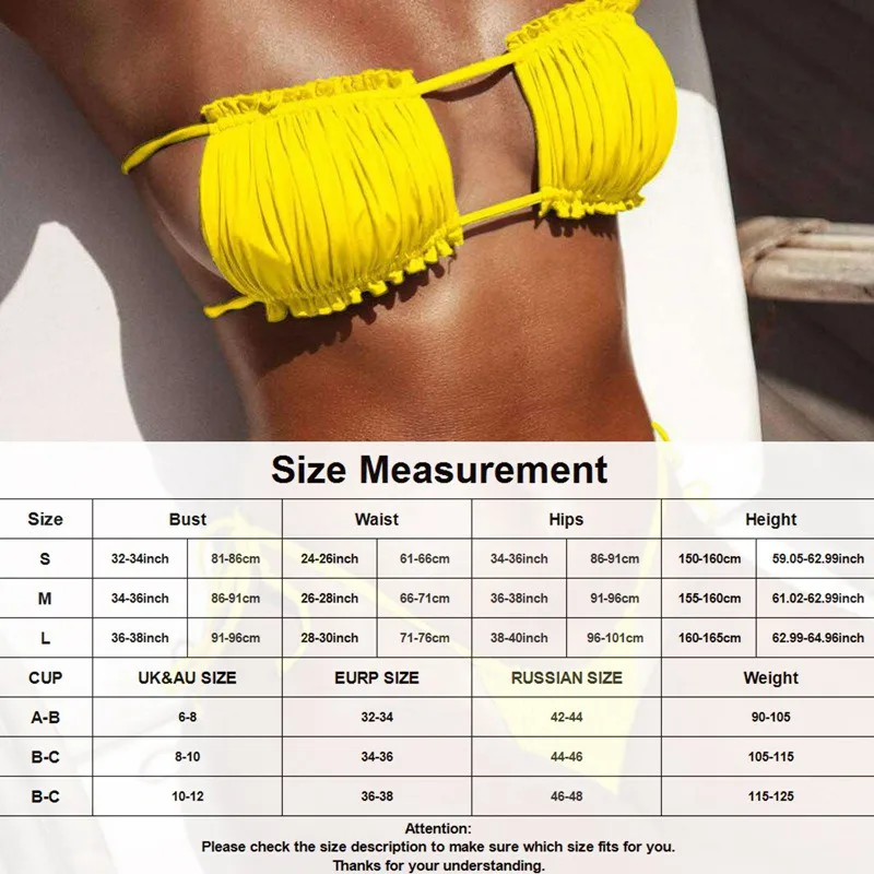 

2021 New Sexy Bikini Pleated Swimsuit Female Swimwear Women Mini Thong Bikini Set Bather Swimming Beachwear for Bathing Suit