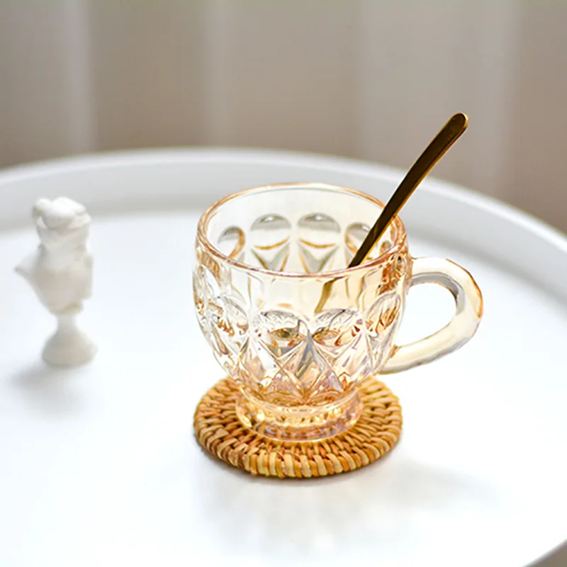 200 мл рельефная стеклянная кофейная кружка чашка для домашнего молока сока