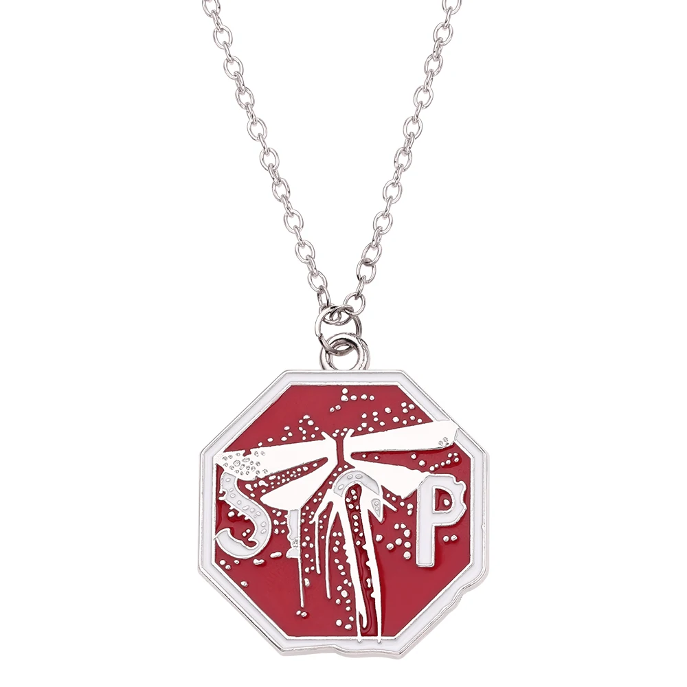 Necklace Игра последний из нас часть II 2 Светлячок логотип значки ожерелье и брелок 3D металлическая Глянцевая коллекция булавки сувенир для фанатов ювелирные изделия - Окраска металла: Necklace