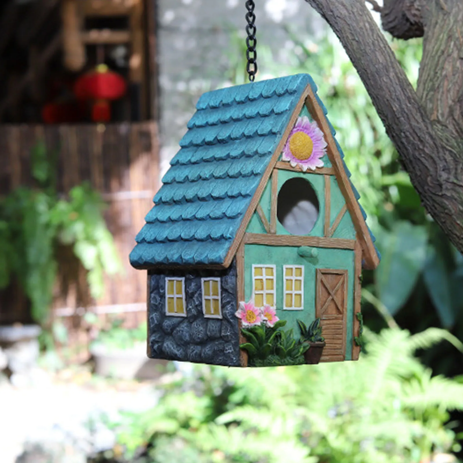 

Outdoor Resin Bird Nest Pendant Bird House Villa Garden Courtyard Park Kindergarten Decoration Ornaments Gardening Ornaments c50