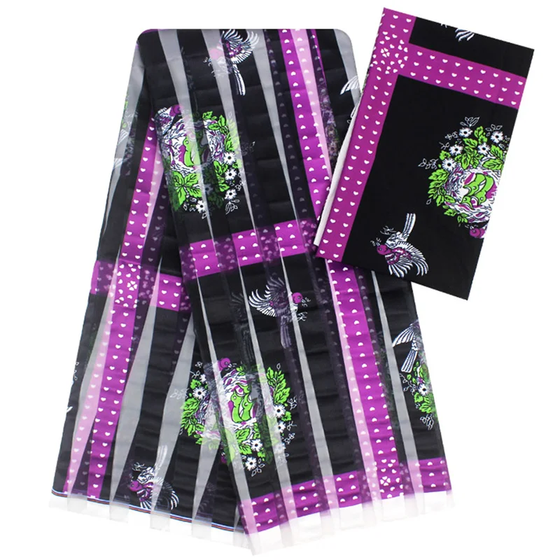 Фатиновая ткань органза с вышивкой шелковая полосатая кружевная