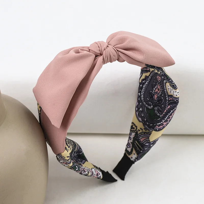 

Korean Version Small Fresh Bow Tie Hair Band Ethnic Texture Cloth Headband Hair Accessories Girl's Hair Bundle R13
