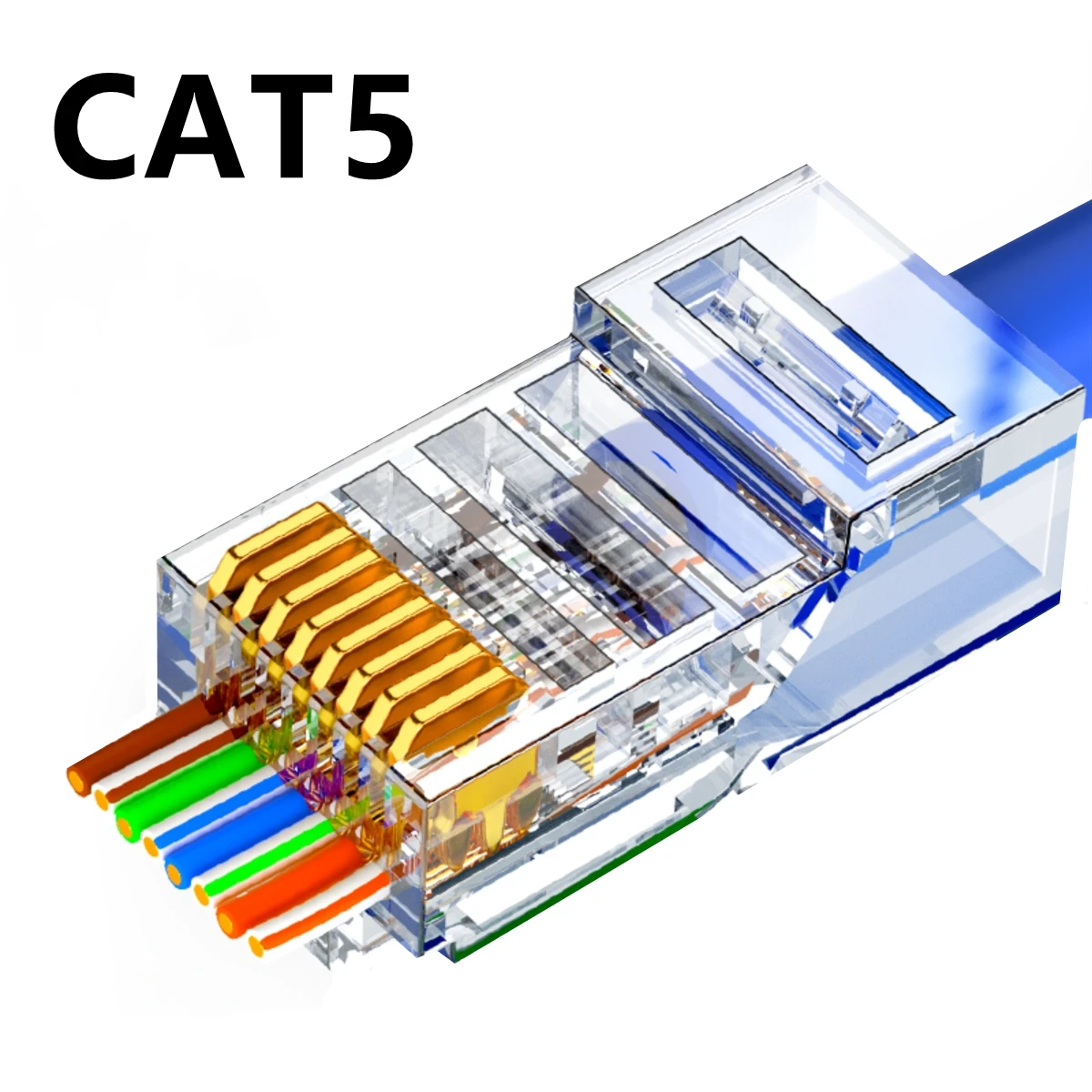 Разъем Jillway RJ45 Cat5e Cat6 Cat7 сквозное отверстие кристальная головка 8 контактов