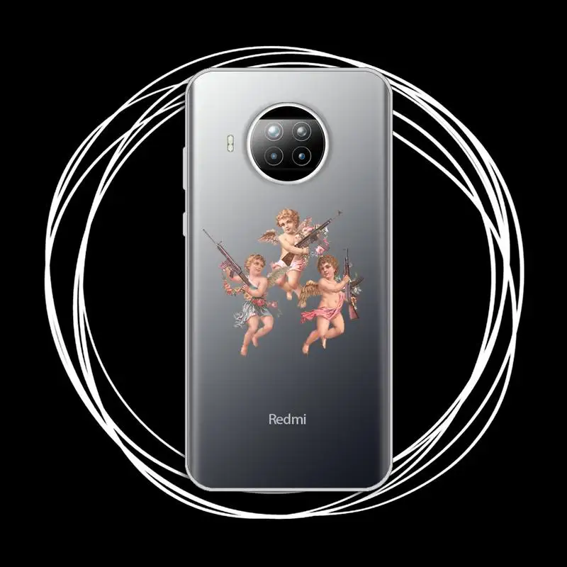 

Phone Case Transparent for Xiaomi mi Redmi note 10 t 8 9 pro lite 11 Samsung S 8 9 10 20 angel